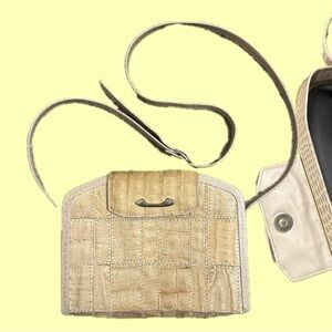 Vintage cream genuine leather purse